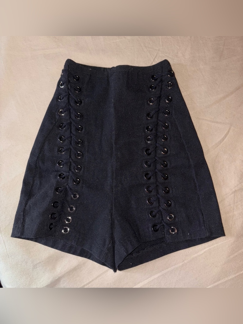 Black Lace Up Shorts
